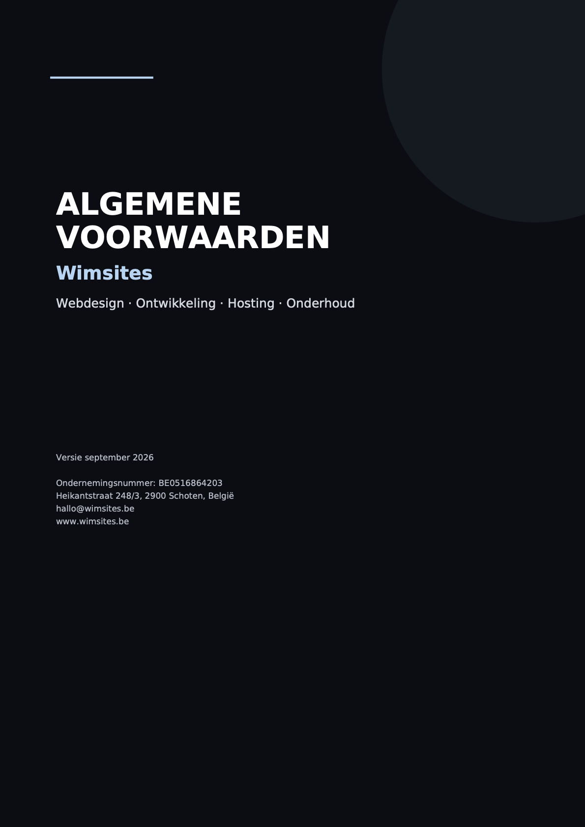 Algemene voorwaarden, pagina 1 van 12