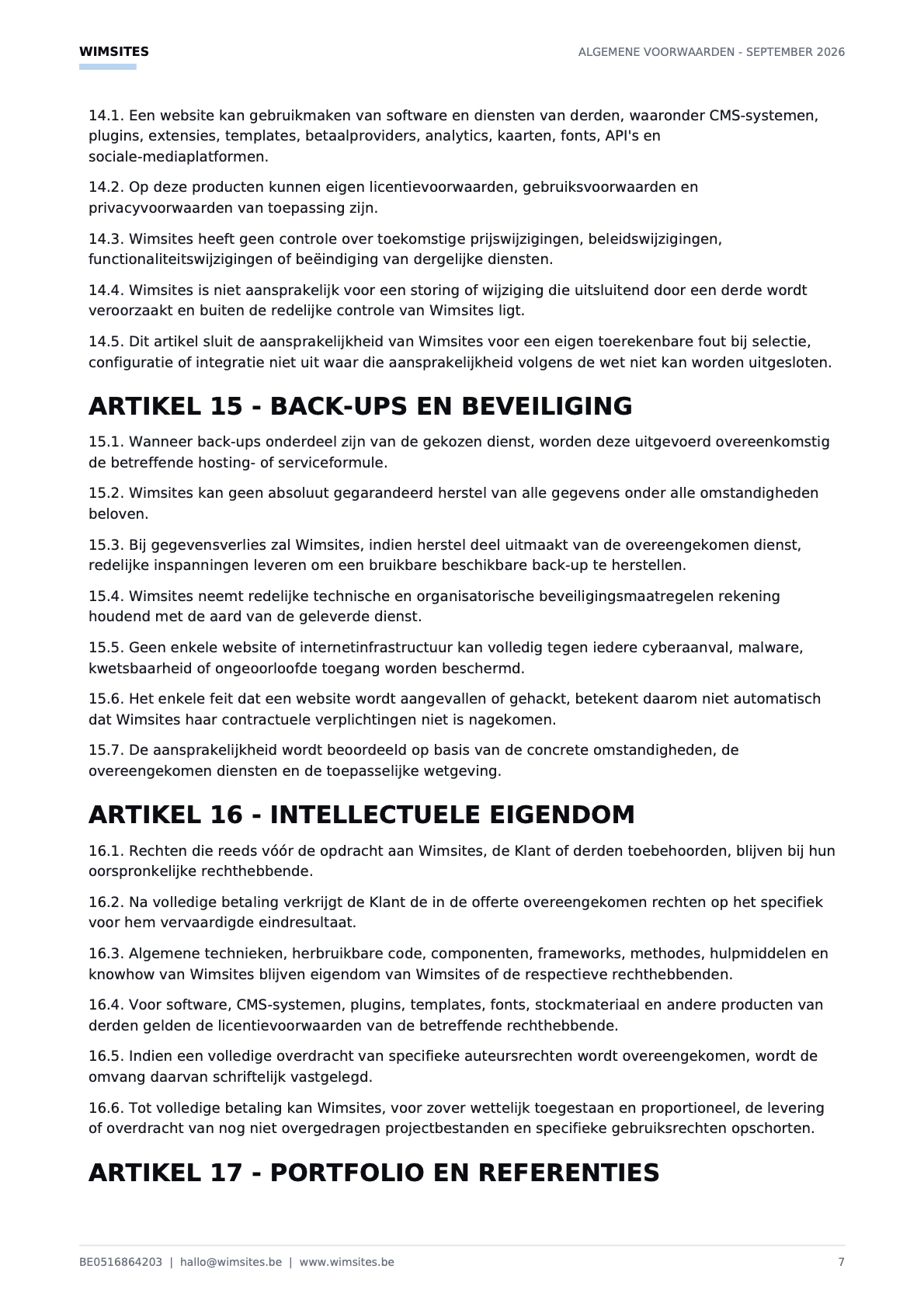 Algemene voorwaarden, pagina 7 van 12